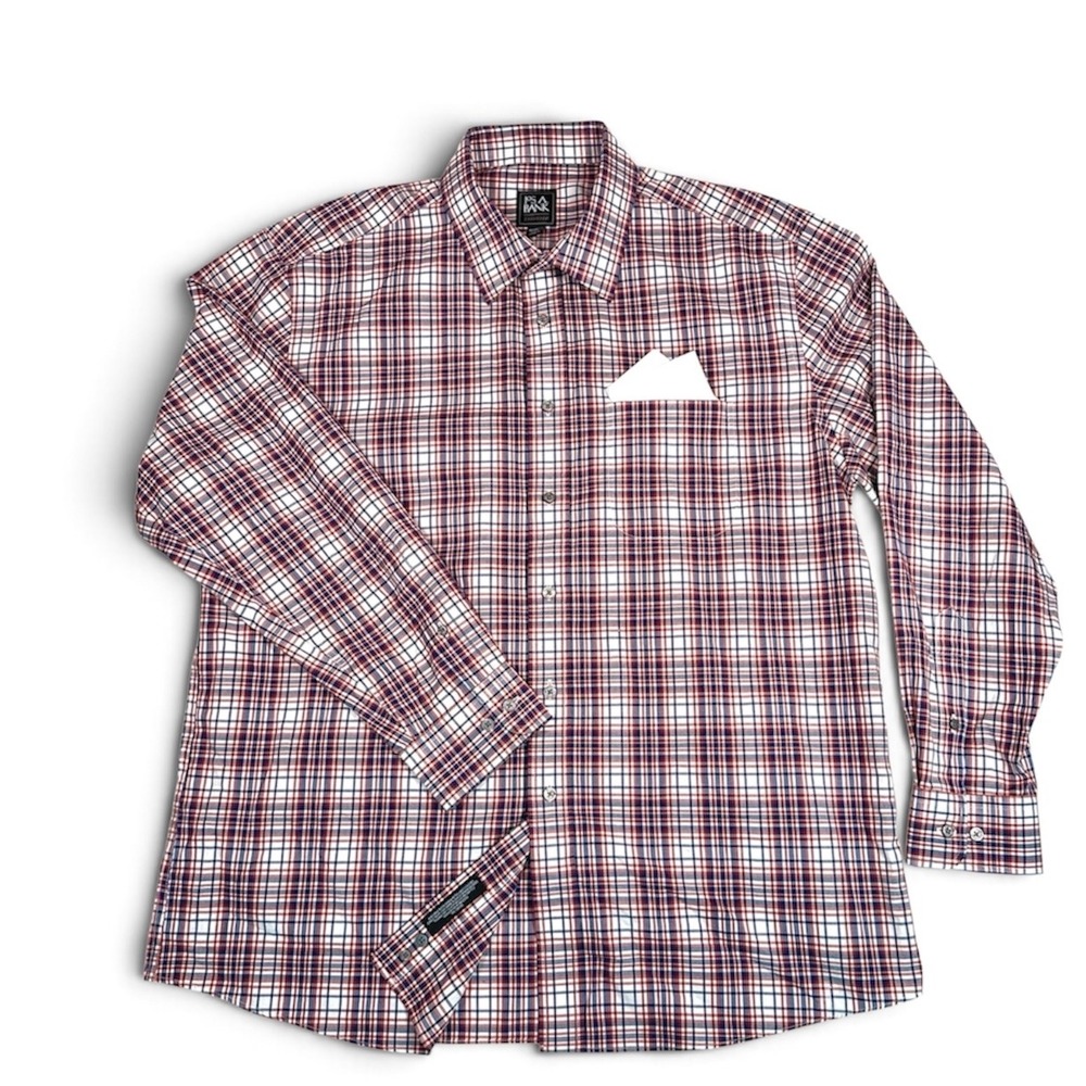 Jos. A. Bank Traveler Tailored Fit Plaid Shirt Long Sleeve 100% Cotton Mens XL - Picture 5 of 8